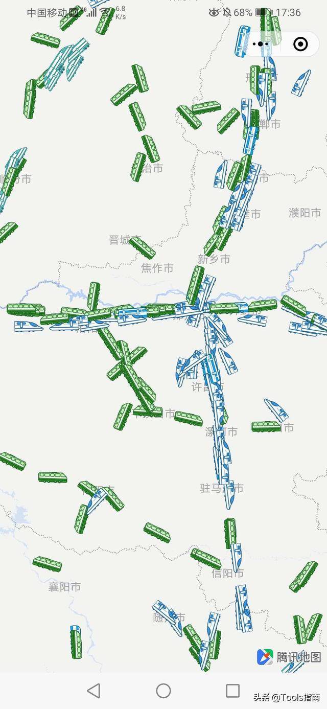 还可以查询全国铁路列车实时位置地图