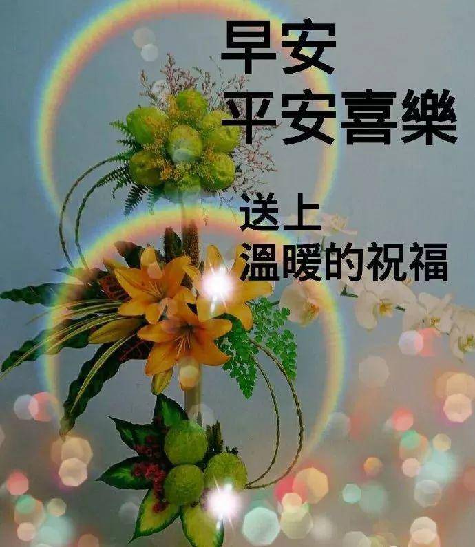 最新超温馨的早上好问候语动态鲜花图片带字 最美早安