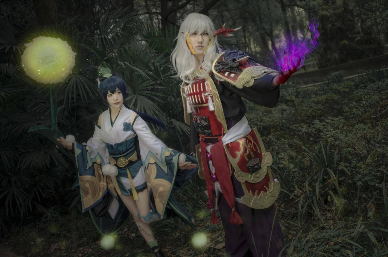 阴阳师萤草茨木童子cosplay