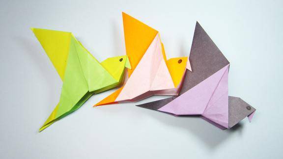 儿童手工折纸小动物鸟,3分钟一张纸就能学会小鸟的折法