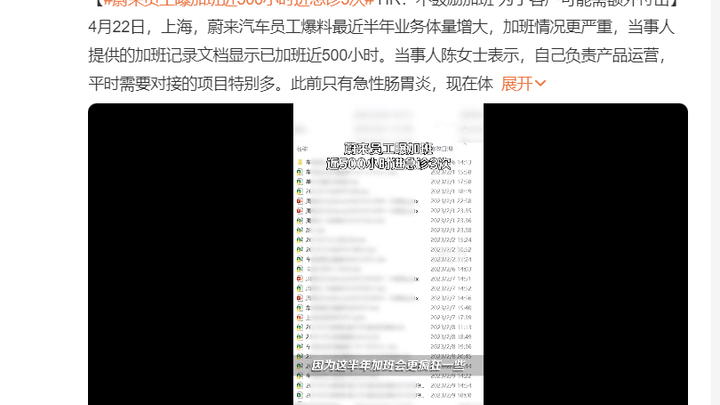蔚来员工加班进急诊,HR称员工自愿,你相信哪一方?
