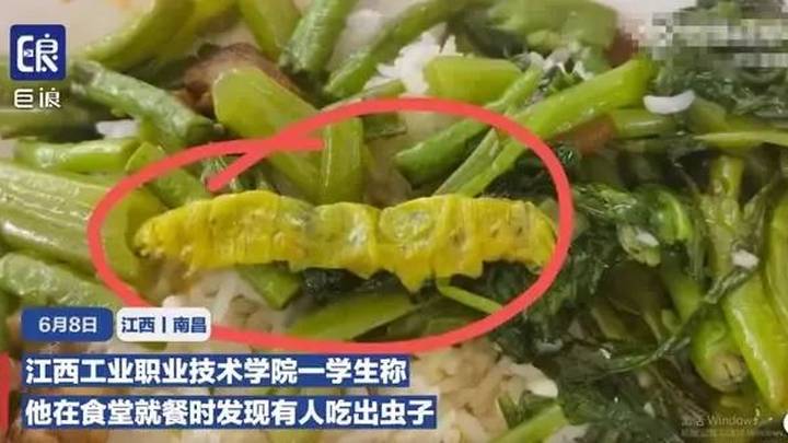 食堂又吃出大青虫,官方回应正在调查,以最后的通告为准。
