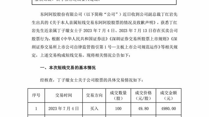 副总裁女儿买股票2天后公司预告业绩大涨,你还会买入东阿阿胶吗?