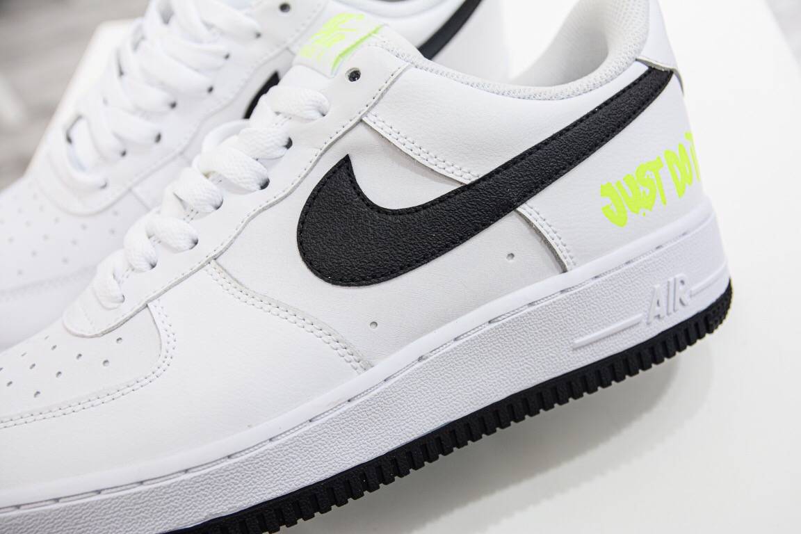 耐克荧光绿空军一号nikeairforce1justdoit标语运动鞋绿色