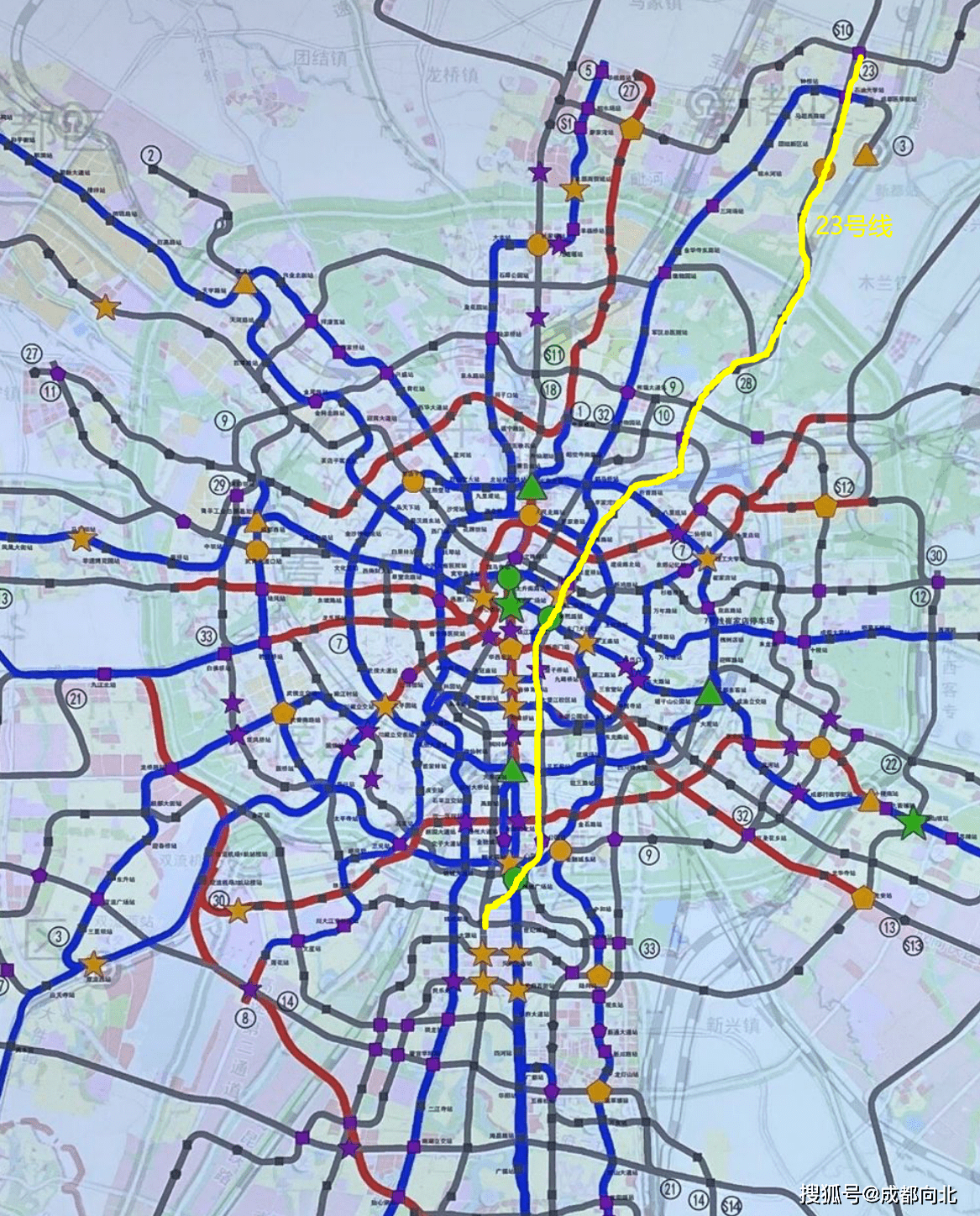 根据成都市城市轨道交通线网规划,原规划16号线调整为现16号线和23号