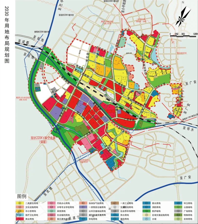 2030年用地布局规划图丨图片来源于搜狐焦点广安房产资讯