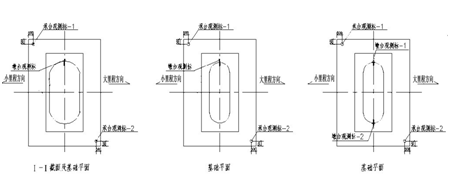 梁体徐变观测标布置示意图 2)每个桥墩均设置承台观测标和墩身观测标.