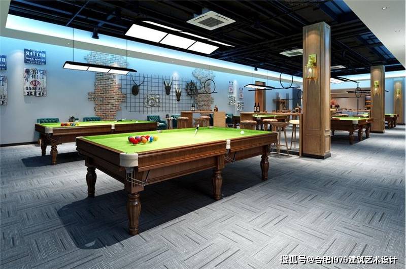 合肥台球厅设计合肥台球桌游店设计效果图赏析