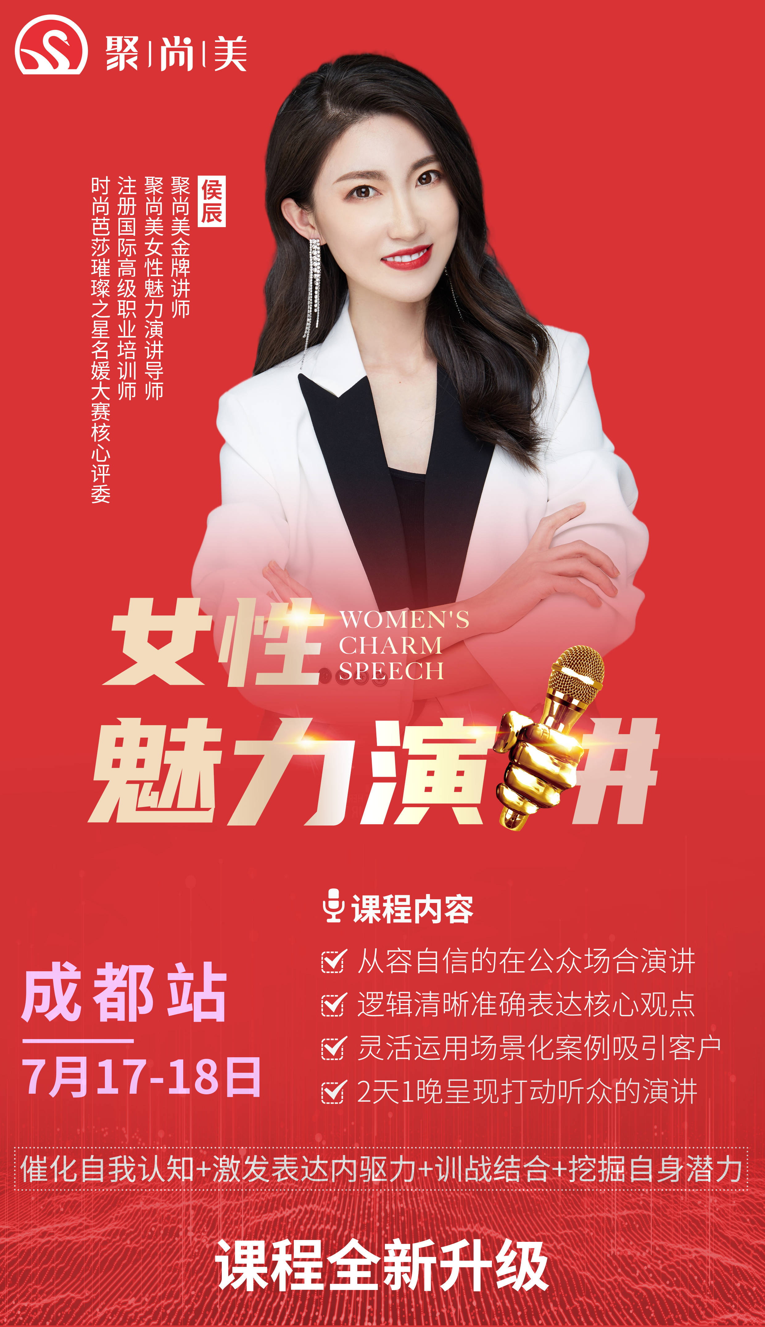 聚尚美金牌讲师侯辰建国帮你打造演讲好口才