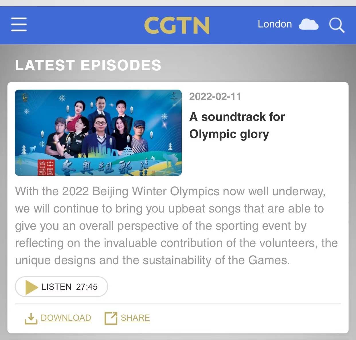 a soundtrack for olympic glory《冬奥组歌》_the_of_songs