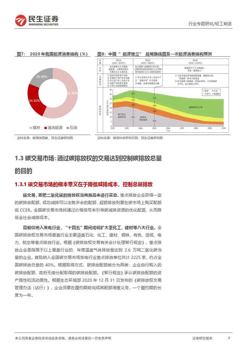 轻工造造“碳中和”专题陈述：CCER重启在望，我国碳交易市场大有可为（附下载