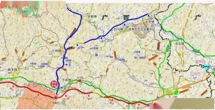 北流至高州高速公路最新走向规划曝光,沙垌白马大伦扶