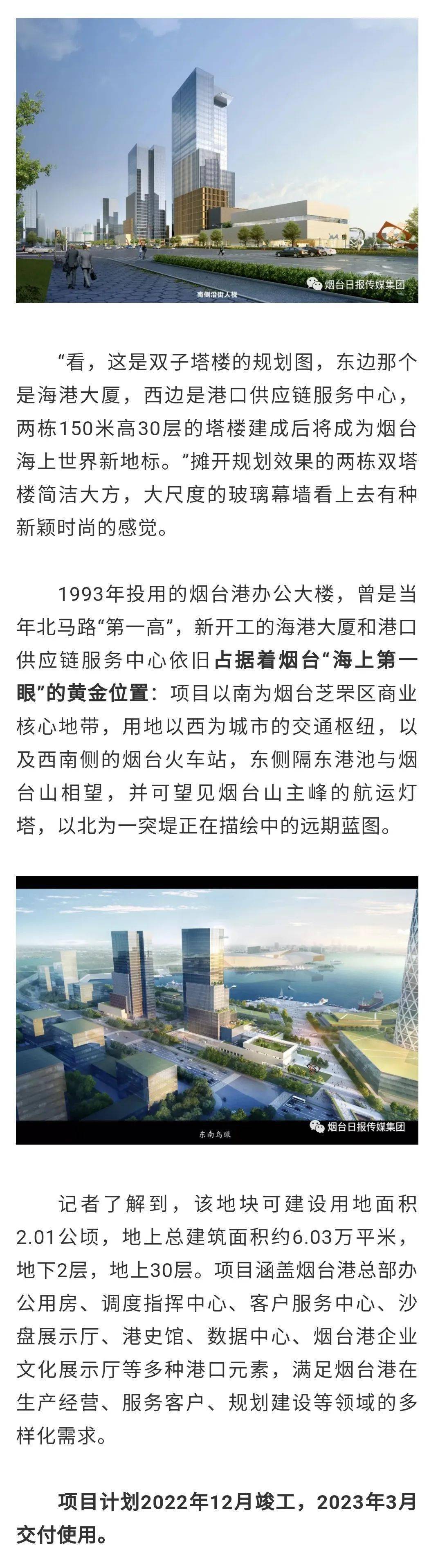 烟台海边再起双子塔楼将成海上世界新地标