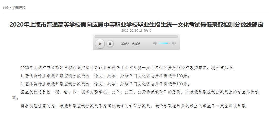 2020上海春考语文分_2020年上海高校高考投档原则及同分处理办法