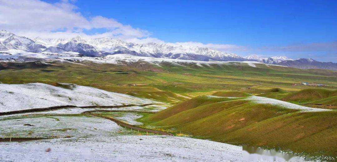 张掖:六月飞雪祁连山现"炎天飞雪"奇景