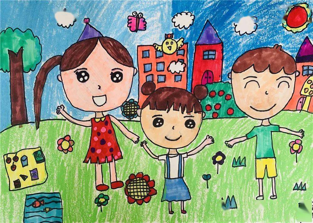 儿童画《快乐的周末》刘一诺 烟台市星海艺术学校二年级一班