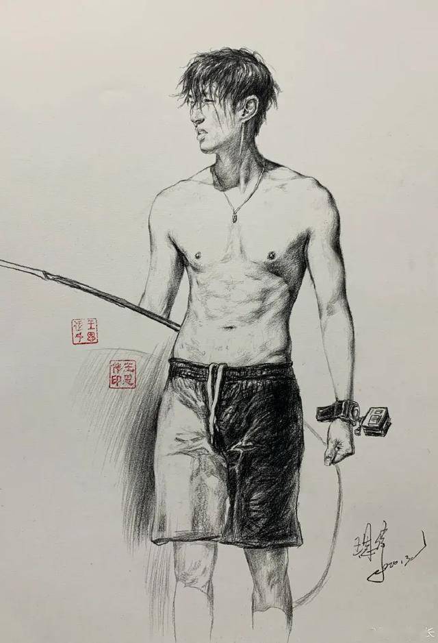 素描光影掌握得太好了画谁像谁肖战热巴刘亦菲眼神看醉了