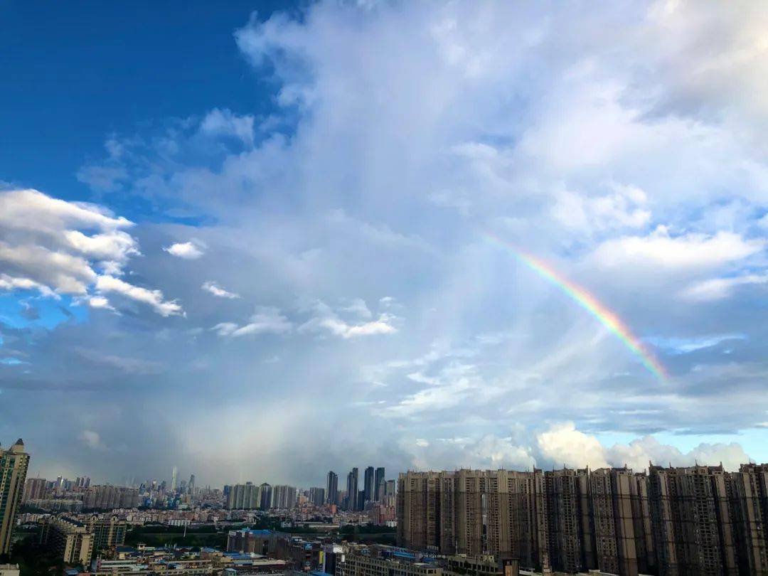 广州的雨后彩虹美呆了!