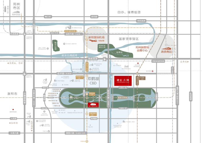 双鹤湖片区规划图和官方概念方案▲郑州航空港区规划及南港板块功能