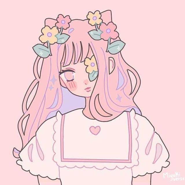 元气又可爱的花花小姐姐头像,甜美治愈画风_ins