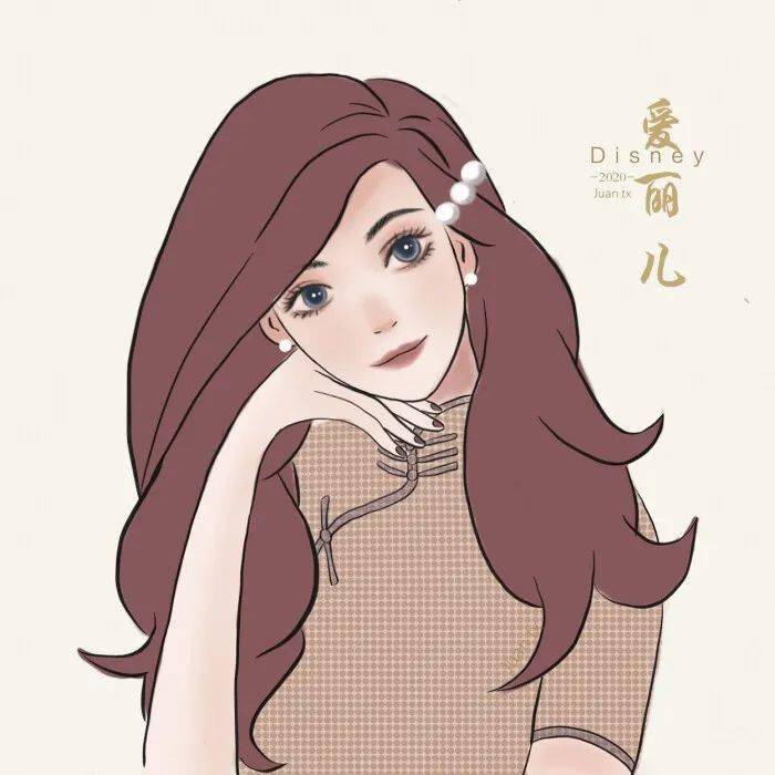 卡通头像 || 民国风迪士尼公主,恰似那一抹低头的温柔～_手机搜狐网