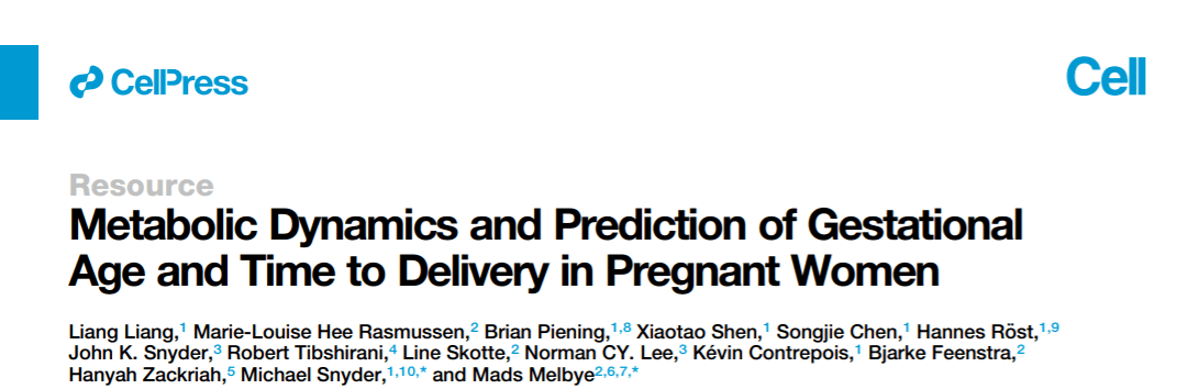 cell丨美国斯坦福大学揭示人类孕期的代谢图谱血液代谢