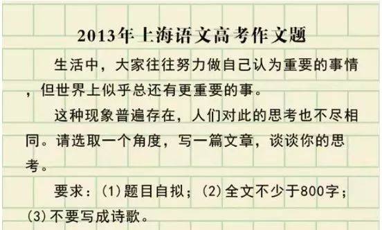 上海|上海过去20年高考作文题一览！有你考过的吗？