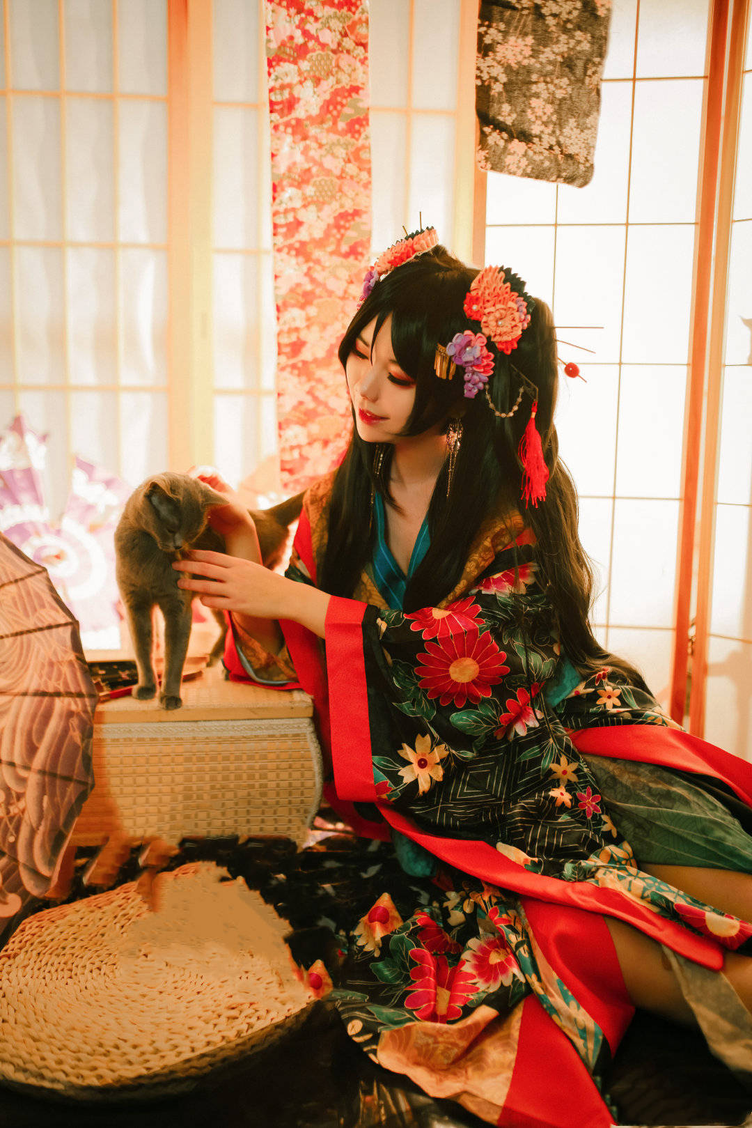 日本花魁孙尚香cos,水友:猫猫是无辜的,冲我来
