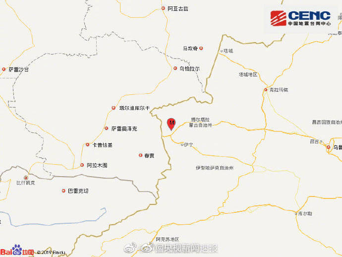 新疆霍城发生5.0级地震  震源深度15千米