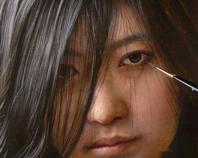 日本画家小尾修,超写实油画作画过程