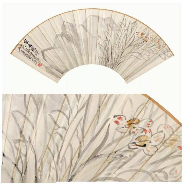 吴昌硕扇面画,清风徐来