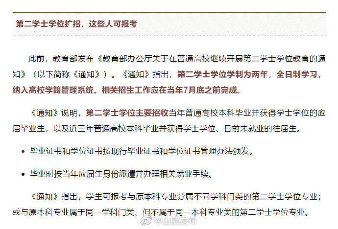 专业|山西65个专业在列！全国高校3426个第二学士学位专业名单公布