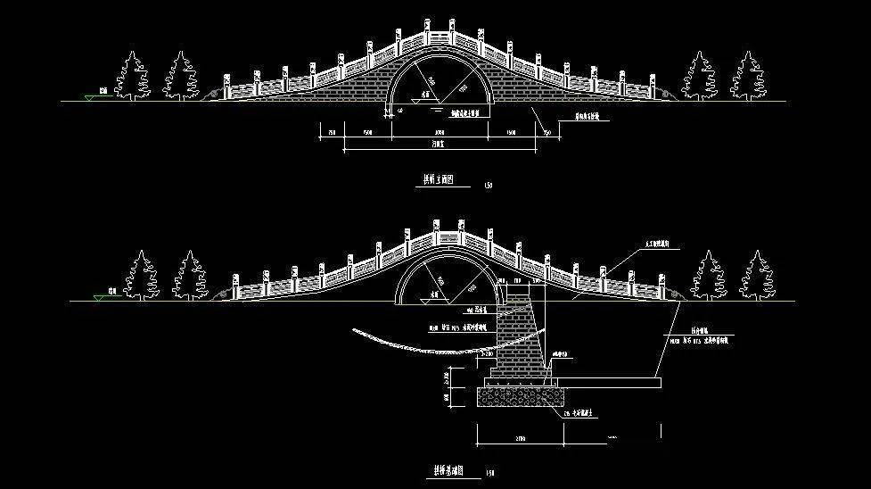 吊桥-栈桥-拱桥-步行桥-石桥-木桥-廊桥-民俗桥-70套各类景观桥cad