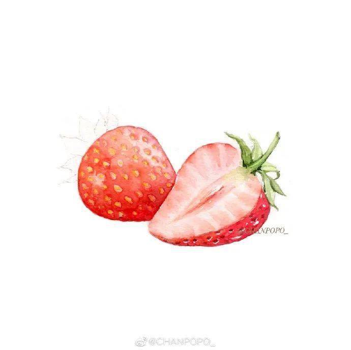 一步一步教你用水彩画好看的草莓!_马克