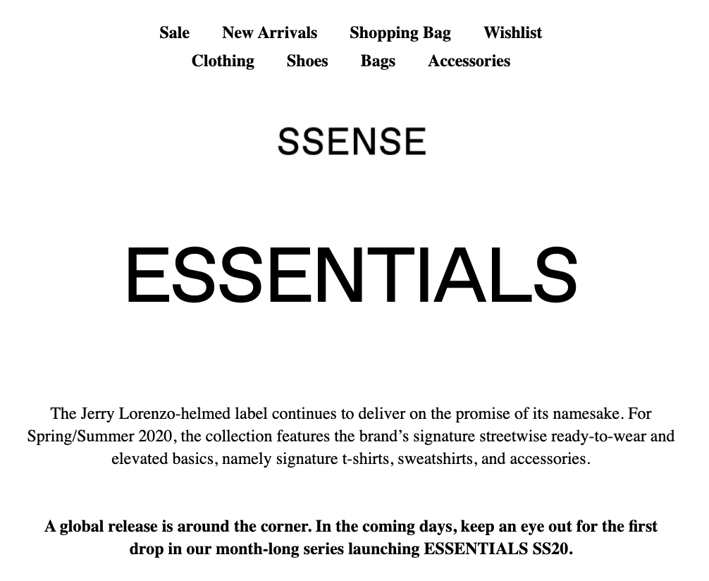 fog essential新款又有原价购买机会!ssense第二轮发售即将开启