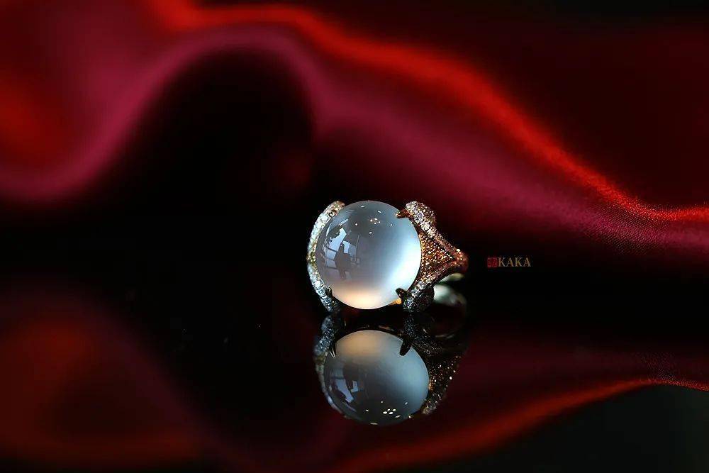 翡翠|宝鼎｜极品白玻璃种翡翠鸽子蛋戒指