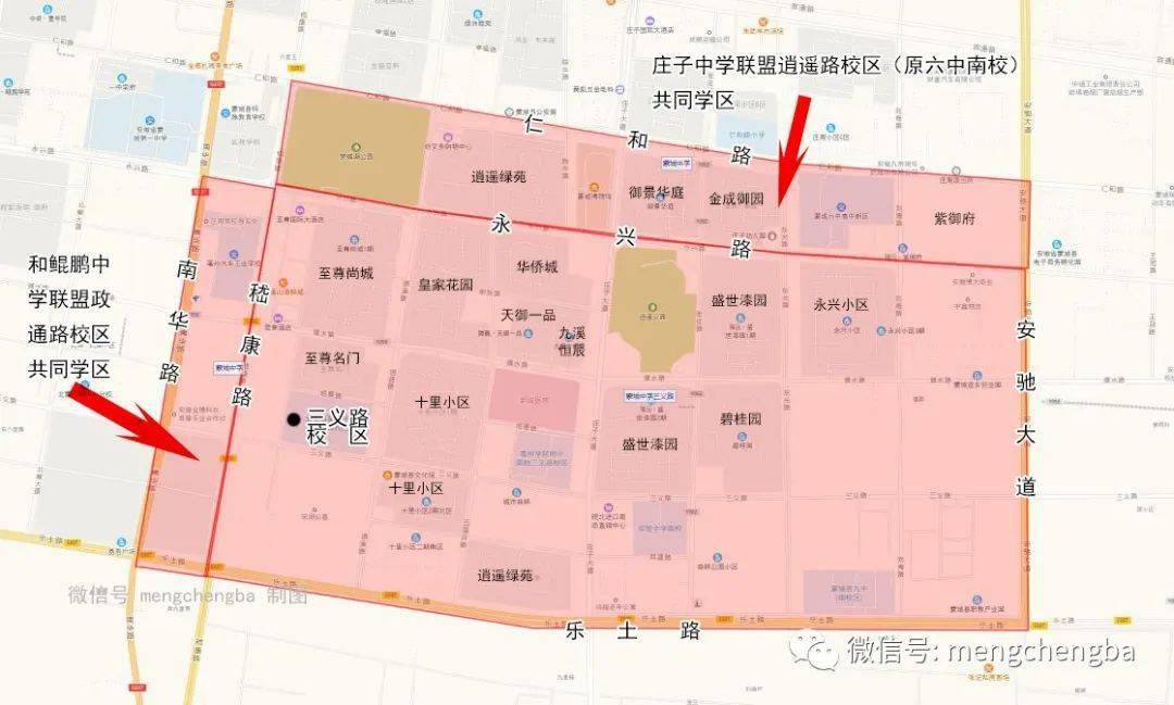 蒙城2020年中小学学区划分地图