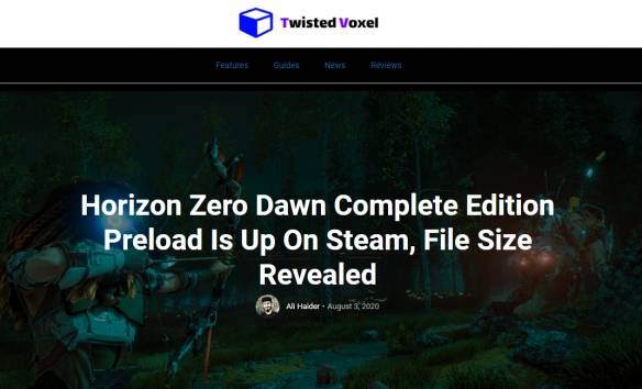 Horizon Zero Dawn Preload Is Up On Steam, File Size Revealed