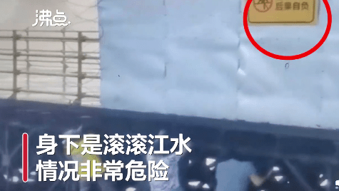 大桥|大爷大妈攀行汉江大桥外栏，身下就是滚滚江水