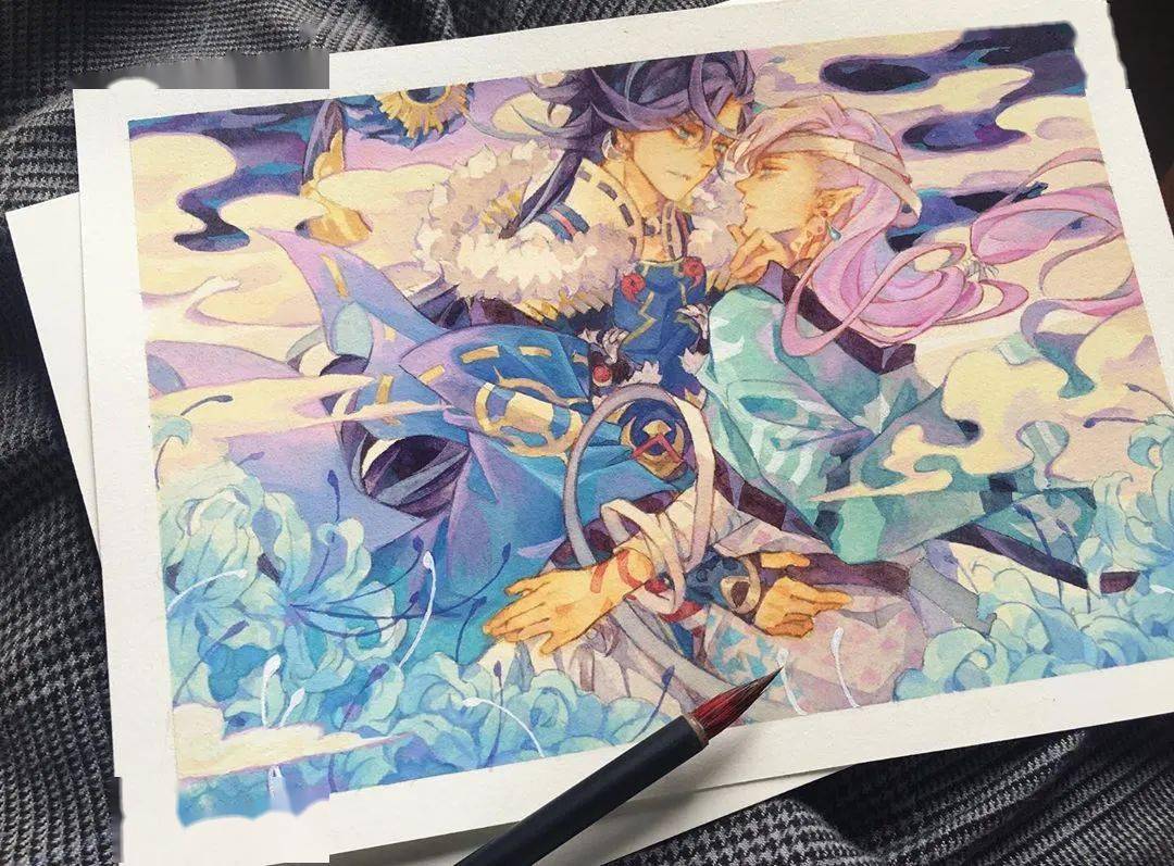 美爆了!梦幻唯美的水彩动漫插画