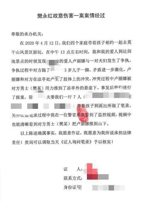 冲突|3岁儿子景区小便引冲突，母亲被推下20米悬崖？派出所：她身体失衡摔下去的