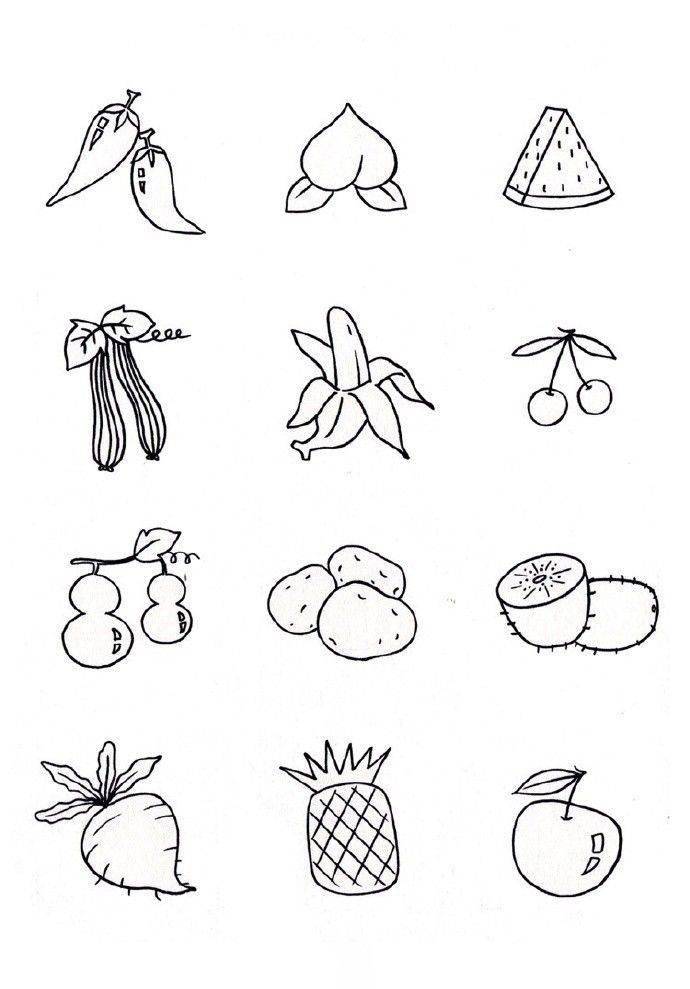 【简笔画】100款萌翻了的食物简笔画,和孩子一起画着玩儿吧