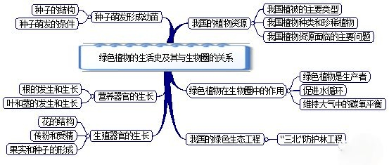 初中生物七年级上册课本思维导图暑期预习