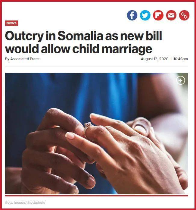 童婚合法化后，数十万索马里女童被明码标价