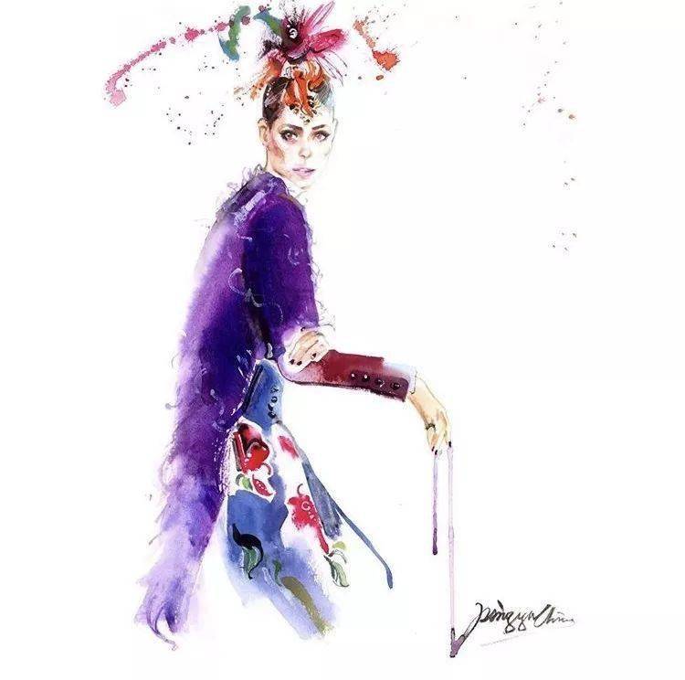 Chiu|超级仙美的绘画步骤分享！Ping-Yu Chiu助你水彩时装画更上一层楼！