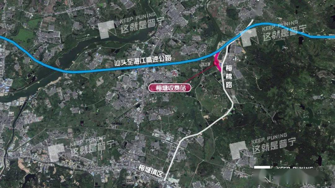 普宁西匝道,位于我市城区西北部,毗邻白坑湖水库与普宁市(英歌山)