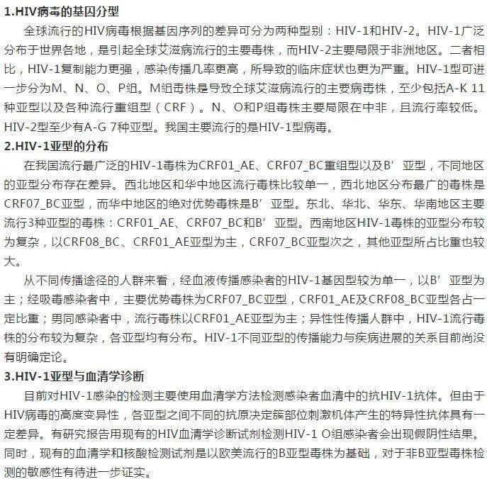 艾滋病病毒亚型知多少