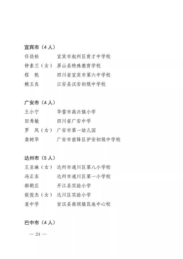 四川|点赞！四川教书育人名师、名校长、名班主任、名辅导员名单出炉