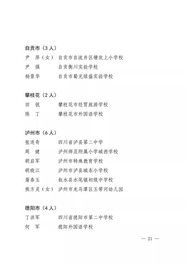 四川|点赞！四川教书育人名师、名校长、名班主任、名辅导员名单出炉