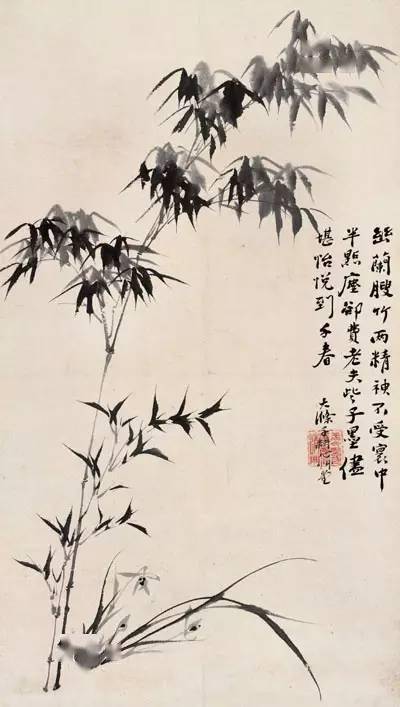 水仙兰花图 清 八大山人(1626～1705)